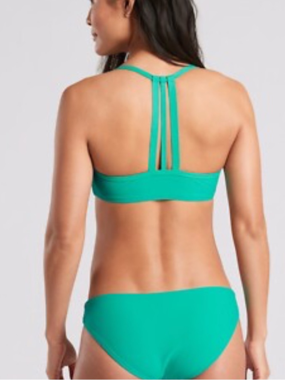 Athleta Cloudbreak Rib Strappy Bikini top M and bottoms L worn 2x Red - Picture 10 of 10